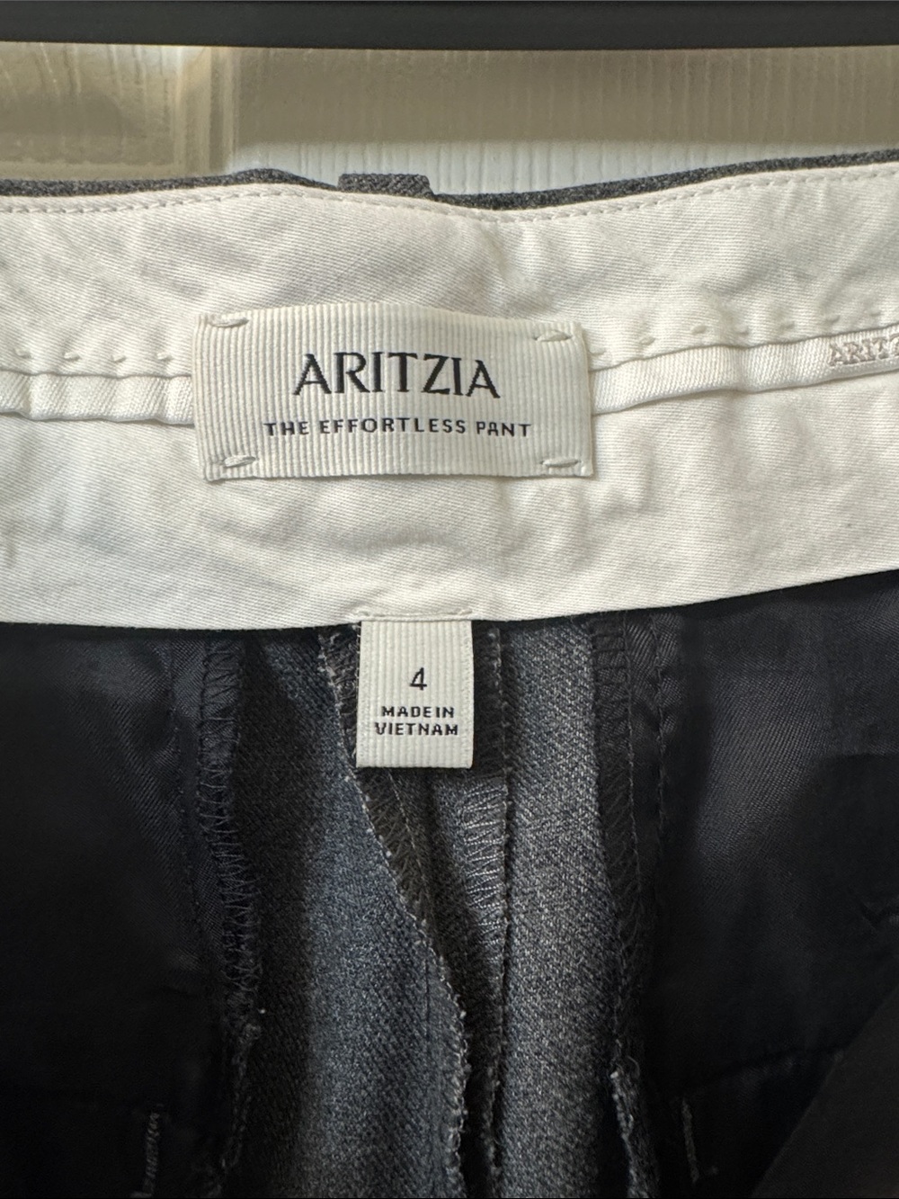 Aritzia Dark Gray Pleated Wide-Leg Trousers - Picture 2 of 4